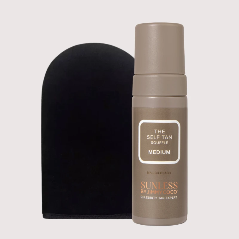 The Self Tan Soufflé - Medium - najlepszy samoopalacz wybierany przez gwiazdy - kim kardashian Kylie Jenner kendall jenned najlepsza rękawica do aplikacji samoopalacza