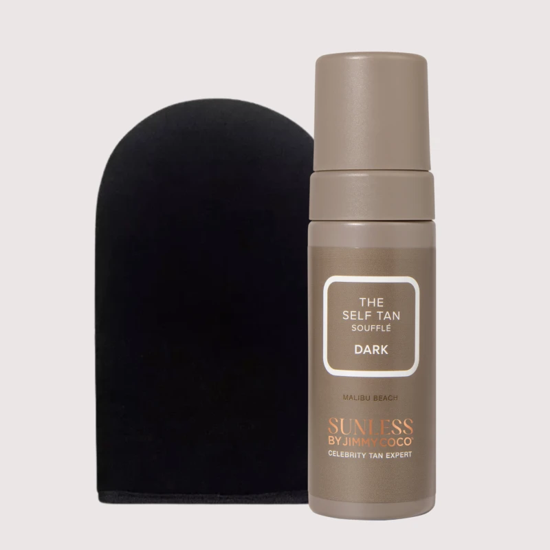 The Self Tan Soufflé - Dark - najlepszy samoopalacz wybierany przez gwiazdy - kim kardashian Kylie Jenner kendall jenned najlepsza rękawica do aplikacji samoopalacza